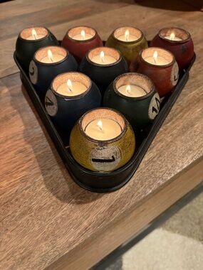 Vintage Style Pool Ball Candle Holder